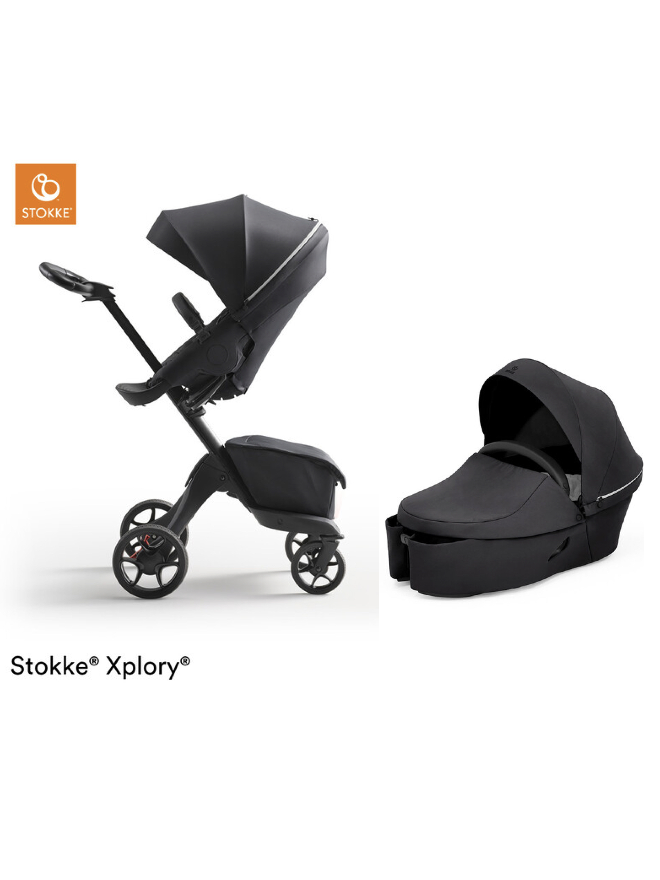 Buy Stokke Xplory X Pushchair Carry Cot Rich Black Strollers
